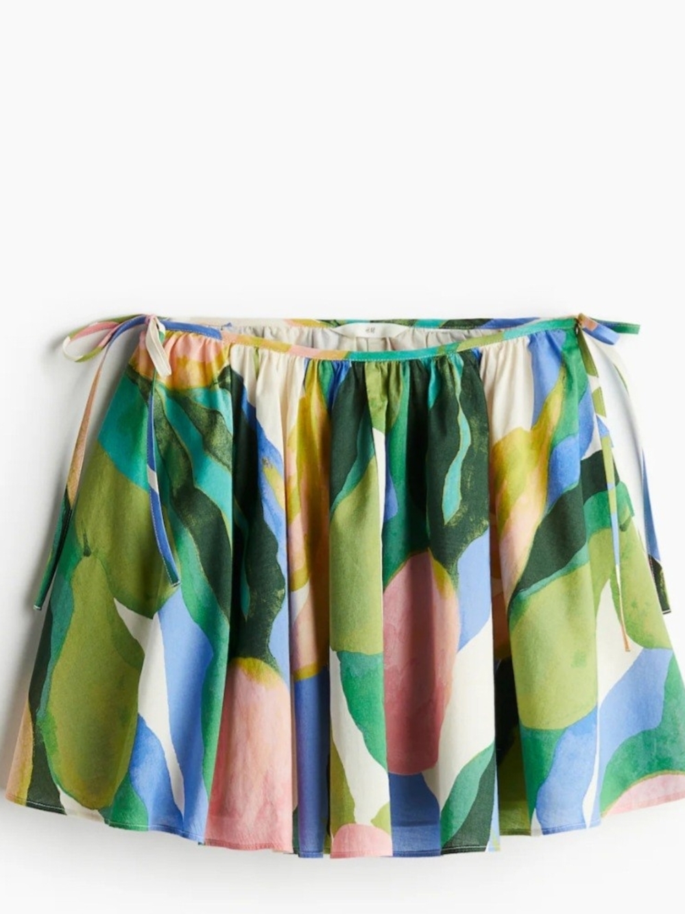 H&M Multicolor Abstract Circle Skirt with Tie Waist